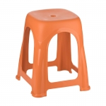 茶花（CHAHUA） 家用成人塑料凳子防滑板凳简约客厅加厚方凳餐桌中凳高凳-橙色109001